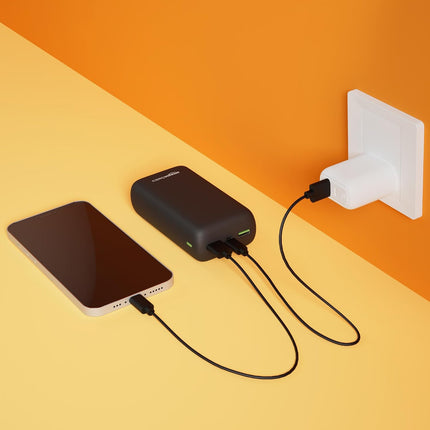 Amazon Basics 27000 Mah 65W Ultra Fast Charging Power Bank | USB Type-C Input, USB Type A Power Delivery (Input & Output) | Quick Charge | Two-Way Fast Charging (Black)