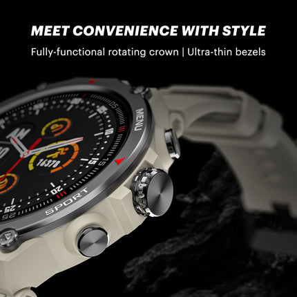 Noise Force Rugged & Sporty 1.32" Bluetooth Calling Smart Watch, 550 NITS, 7 Days Battery, AI Voice Assistance, Smart Watch for Men (Misty Grey)