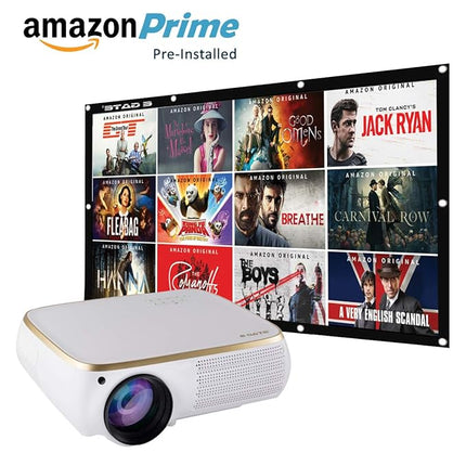 Egate P531 Android Full HD 1080p (4K Support) | 4500 L (690 ANSI) with 240" (6.3 m) Large Display LED Projector | VGA, AV, HDMI, 2xUSB, Audio Out, Bluetooth, WiFi Connectivity | (EGP531) (White) - Unboxify