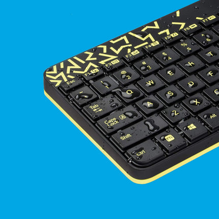 Logitech MK240 Nano USB Wireless Keyboard and Mouse Set Black/Chartreuse Yellow