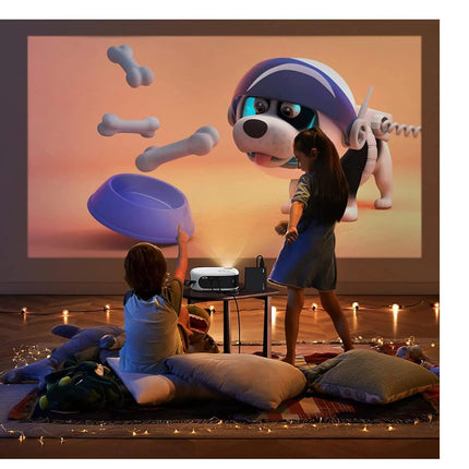 MEGAWISE Andriod 5G WiFi Projector Home 4K Support 1080P Smartphone Full HD Portable Builtin YouTube Other Apps Auto Keystone 4000 Lumens 200" Screen Compatible 4K TV Stick (MP36)
