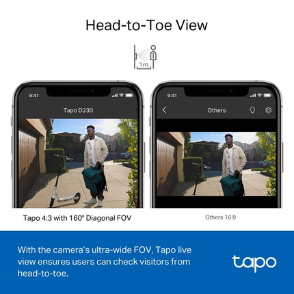 TP-Link Tapo D230S1 2K 5Mp/1920p Smart Wireless Security Video Doorbell (Battery & Accessories Missing)