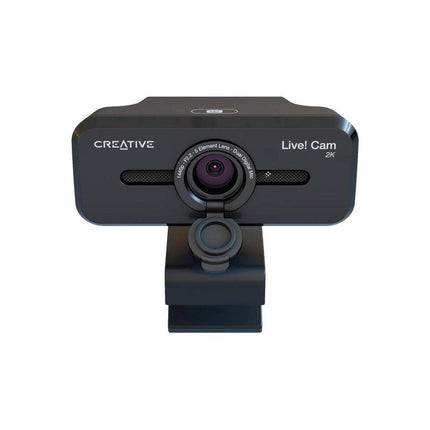 Creative Live! Cam Sync V3 2K Qhd USB Webcam with 4X Digital Zoom (4 Zoom Modes from Wide Angle to Narrow Portrait View), Privacy Lens, 2 Mics, for Pc and Mac - Black