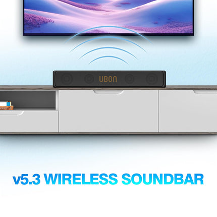 UBON Badshaah 20W BT Soundbar with 10 Hours Playtime | Bluetooth 5.3 & USB Connectivity | 2000 mAh Battery | 2X Bass (Black)