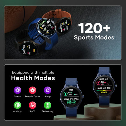 Wings Platinum Smartwatch with 1.39” HD IPS Display 110+ Workout Modes, 200+ Watchface, powerful 260mah Battery, 7 Days Battery Life, advanced Bt 5.3 Calling 24/7 Health Monitoring, Ai Voice Assistant