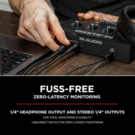 M-Audio M-Track Duo – USB Audio Interface for Recording, Streaming and Podcasting with Dual XLR, Line & DI Inputs, plus a Software Suite Included