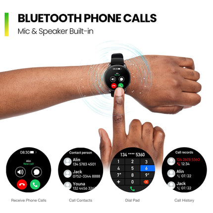 Amazfit Pop 3R Smart Watch,1.43" AMOLED Display, Bluetooth Calling, SpO2, 12-Day Battery Life, AI Voice Assistance, 100 Sports Modes, 24H HR Monitor, Music Control