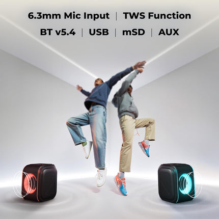 Zebronics 2026 Launch Bluetooth Speaker, 60W Output, 8h Playback, 8-inch Driver, RGB Lights, BT v5.4, USB, mSD, AUX, Type-C Charging, Karaoke, Wireless Mic, TWS, Mobile Holder (Sound Feast 880)