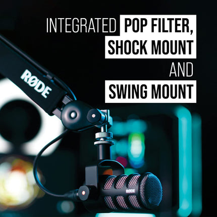 Rode Podmic Dynamic Unidirectional Podcasting Microphone With Wired Connection (Black)