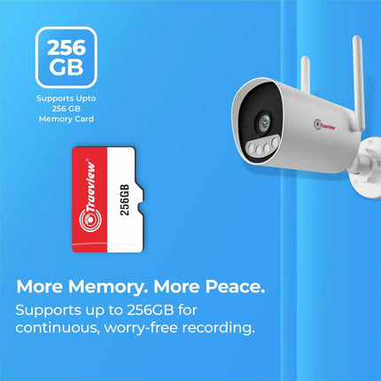 Trueview 3mp 1296p HD All Time Color 4G Sim Based Bullet CCTV Security Camera for Home, Shop, Office, Farm, and Construction Site | IP66 Waterproof Rating | with 9 IR LED