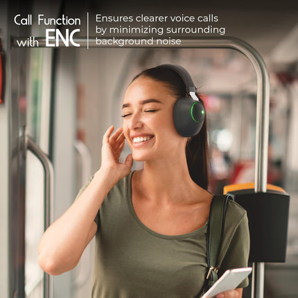 Zebronics Duke (2026 Upgrade) Wireless Headphone, BT v5.3, Upto 60 hrs Playback, 40mm Drivers, Deep Bass, ENC, Gaming Mode, Dual Pairing, LED Lights, Media/Volume Control, Call Function (Black)