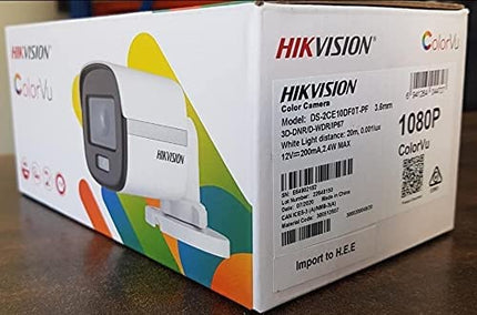 HIKVISION 2 MP White Night Colour Vu IR Full HD Bullet Night Vision Wireless Camera, 1080P DS-2CE10DF0T-PFS 3.6 mm