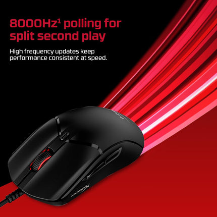 HyperX Pulsefire Haste 2 USB Type-A Wired RGB Gaming Mouse, Up to 26K DPI, HyperX 26K Sensor, 53g Ultra-Lightweight, 6 programmable Buttons, 8K Hz Polling Rate, 24 Months Warranty - Black [6N0A7AA]