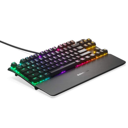 SteelSeries Apex 7 Tkl Compact Mechanical Gaming Keyboard Oled Smart Display Usb Passthrough & Media Controls Linear & Quiet Rgb Led Backlit, Black