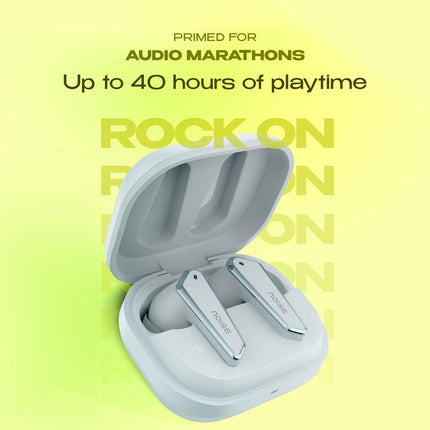 Noise Buds N1 Truly Wireless Earbuds with Chrome Finish, 40H of Playtime, Quad Mic with ENC, Ultra Low Latency Gaming (Up to 40 Ms), Instacharge(10 Min=120 Min), Bluetooth V5.3(Ice Blue)