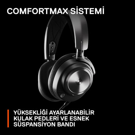 SteelSeries Arctis Nova Pro Multi-System Wired Gaming On Ear Headset - Premium Hi-Fi Drivers - Hi-Res Audio - 360° Spatial Audio - GameDAC Gen 2 - ESS Sabre Quad-DAC - ClearCast Gen 2 Mic - PC, PS5