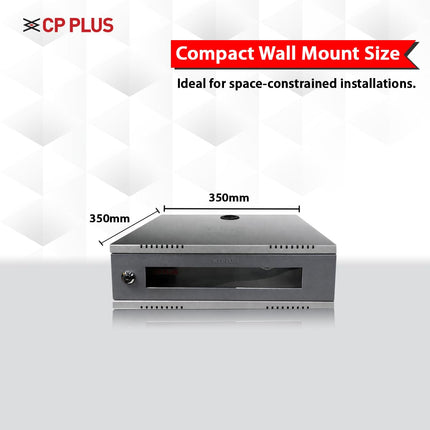 CP PLUS CCTV Compact CCTV/DVR/NVR Racks/Cabinet Box/Network Rack/Server Rack/CCTV Camera Box(350×350) with Acrylic Glass Door & Cable Entry – CRCA Steel Cabinet – CP-HA-RK3535VW-2U-TP