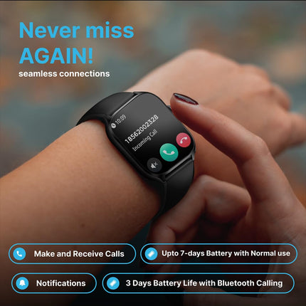 TIMEX iConnect Calling Max 2.01"(5.1cm) Display with Functional Crown and BT Calling Smartwatch for Unisex - TWIXW1300T