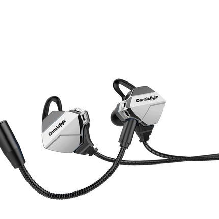 Cosmic Byte CB-EP-04 Gaming Headphones Wired in Ear Earphone with Microphone Detachable for PC, PS4, Mobiles, Tablets (Black/Silver)