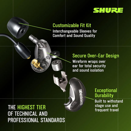 Shure SE215-CL Wired in- Ear Earphone Without Mic (Clear)
