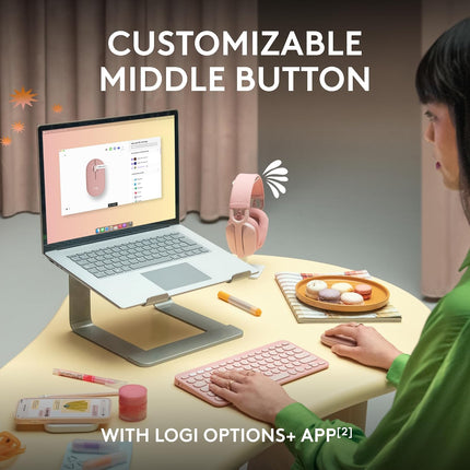 Logitech Pebble Mouse 2 M350s Slim Bluetooth Wireless Mouse, Portable, Lightweight, Customisable Button, 4000 DPI, Quiet Clicks, Easy-Switch for Windows, macOS, iPadOS, Android - Unboxify