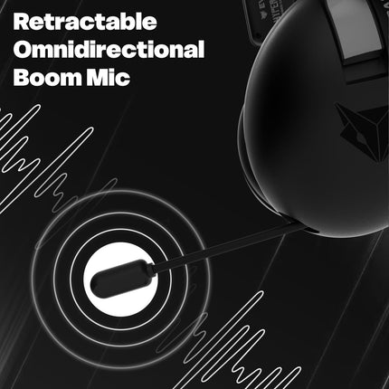 EvoFox Hyperion 7.1 Gaming Headphones with Mic - Black, 50mm Drivers, Software Supported 7.1 Surround Sound, Retractable Mic, Wired (USB A + Type-C), Inline Controls, Over-Ear Swappable Ear Pads