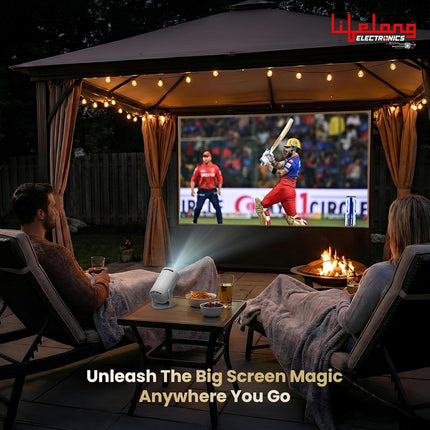 Lifelong Electronics Lightbeam Smart LED Projector | Android 14, 1080P & 4K Ultra HD Support, 4000 Lumens | All OTT Apps (Netflix, Prime, Jio etc.) | Auto Keystone, WiFi/BT, HDMI, Cast, 150” Screen