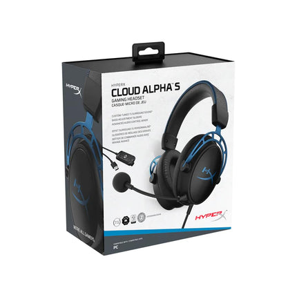 HyperX Cloud Alpha S Wired On Ear Headphones with Mic (Blue) - Unboxify