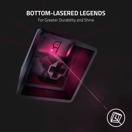 Razer Phantom Keycap Upgrade Set: Unique Stealth Design - Translucent Sides - Bottom-Lasered Legends - Keycap Removal Tools & Stablizers - Universal Compatiability - Black, (RC21-01740100-R3M1)