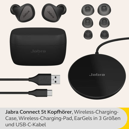 Jabra Connect 5t Work from Home True Wireless In Ear Bluetooth Earbuds with Hybrid Active Noise Cancellation (ANC), 6-mic call technology and Bluetooth Multipoint
