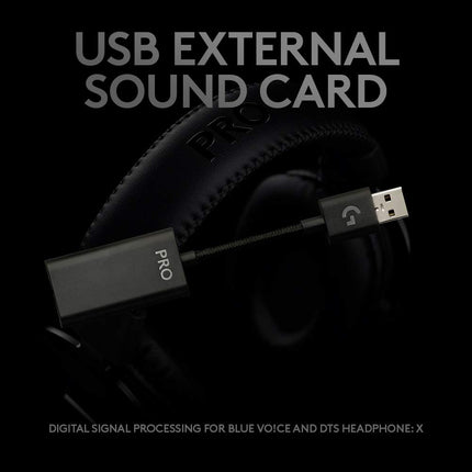 Logitech G Pro X Gaming Wired Over Ear Headphones with Mic Blue Voice DTS Headphone:X 2.0, 50Mm Pro-G Drivers, 2.0 Surround Sound for Esports Gaming, Pc/Ps/Xbox/Vr/Nintendo Switch - (Black)