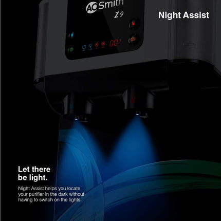 AO Smith Z9 Instant Hot+Ambient Water Purifier for Home with MIN-TECH | 10L Storage | 8-Stage Purification |100% RO + SCMT (Silver Charged Membrane Tech) | 55% Water Savings