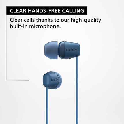 Sony WI-C100 Wireless Headphones with Customizable Equalizer for Deep Bass & 25 Hrs Battery, DSEE-Upscale, Splash Proof, 360RA, Fast Pair, in-Ear Bluetooth Headset with mic for Phone Calls (Black)