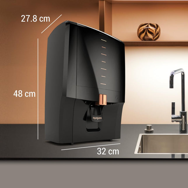 Aquaguard Enrich Aura 2X Aquasaver RO+UV+Copper | Needs No Service for 2 Years | 60% Water Saving | Includes Mega Sediment filter | 7-Stage Purification | 7L storage