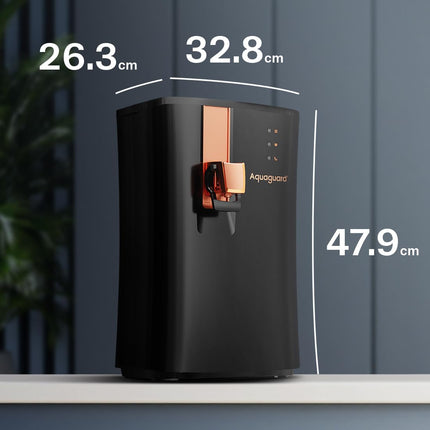 Aquaguard Ritz Stainless Steel Tank, 9-Stage RO+UV+Active Copper Tech Purifier | Up to 60% Water Savings | Suitable for Tanker, Borewell & Municipal Water