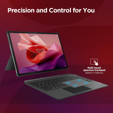 Lenovo Original Tab P12 Keyboard Detachable, 3-Point Pogo-Pin Connectors Wireless Keyboard with Trackpad/Touchpad Tablet (Ultra-Thin, Productivity Enabling Hot Keys (Suitable for Tab P12, Zg38C05230))
