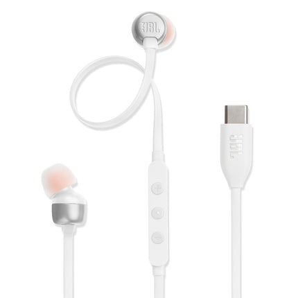 JBL Tune 310 Wired in Ear Type C Headphones, Hi-Res Audio with Digital-to-Analog Converter, 3-Button EQ Preset Remote with Microphone, Tangle-Free Flat Cable, Compatible with USB-C Devices