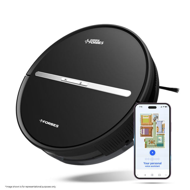 Eureka Forbes SmartClean Vac N Mop Easy Robotic Wet & Dry Vacuum Cleaner | NextGen Gyro 2.0 Navigation | 2000 Pa Powerful Suction | 3-Hour Runtime | Ideal for Indian Floor Types | Works on Smart App