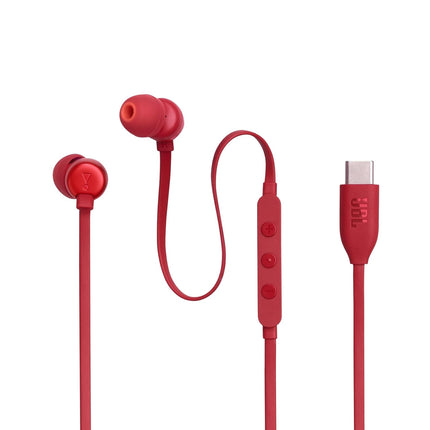 JBL Tune 310 Wired in Ear Type C Headphones, Hi-Res Audio with Digital-to-Analog Converter, 3-Button EQ Preset Remote with Microphone, Tangle-Free Flat Cable, Compatible with USB-C Devices (Blue)