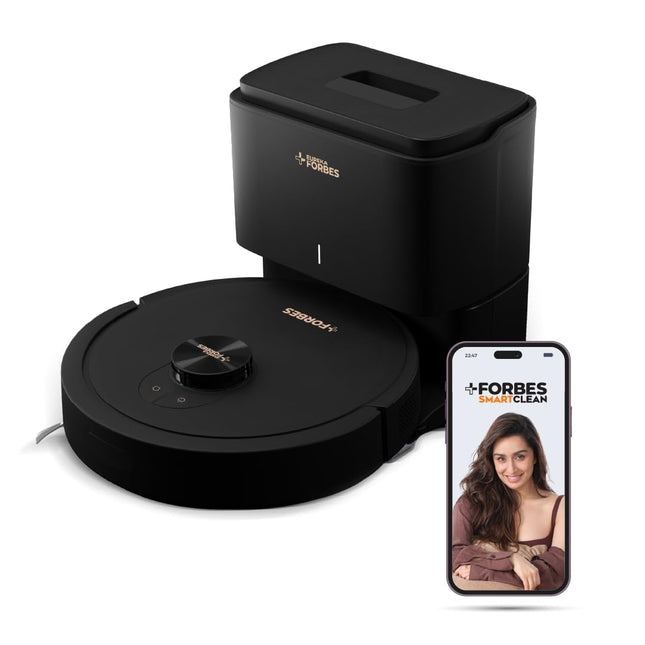 Eureka Forbes SmartClean Auto Bin Turbo, 7000Pa HyperSuction Robotic Vacuum Cleaner (40 Days Hands-Free Cleaning) | LiDAR 3.0 & Quick Home Mapping | Wet Mopping | 3-Hour Run Time | Smart App Control