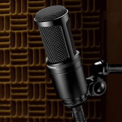 Audio-Technica AT2020 Cardioid Condenser Studio XLR Microphone, Ideal for Project/Home Studio Applications, Black | Project/Home Studio Applications, Black - Unboxify