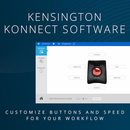 Kensington Expert Mouse® Wireless Trackball Mouse, Easy Finger Control, Precision and Smooth DiamondEye™ Optical Tracking, Ergonomic and Ambidextrous Comfort Design for Windows, PC and Mac (Black)