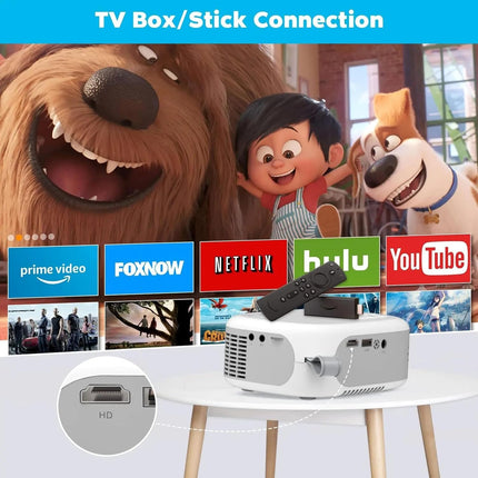 MEGAWISE Andriod 5G WiFi Projector Home 4K Support 1080P Smartphone Full HD Portable Builtin YouTube Other Apps Auto Keystone 4000 Lumens 200" Screen Compatible 4K TV Stick (MP36)