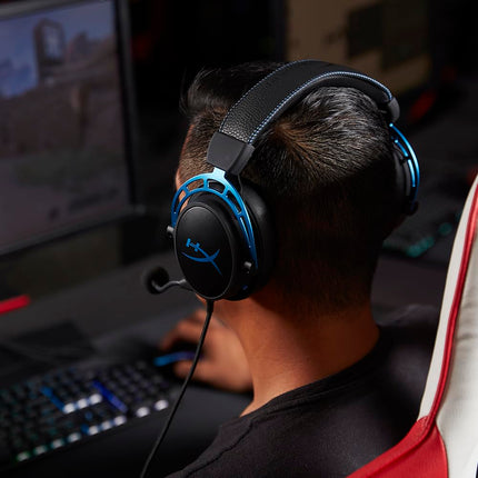HyperX Cloud Alpha S Wired On Ear Headphones with Mic (Blue) - Unboxify