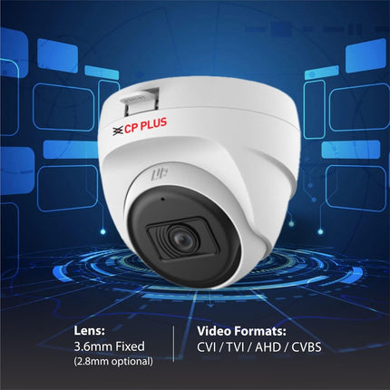 CP PLUS 5MP Dome CCTV Camera | 3.6mm Lens | 30M Smart IR Night Vision | Built-in Mic | DWDR | 2D DNR | BLC | Analog 4-in-1 Output AHD/TVI/CVI/CVBS | Indoor Surveillance Dome Camera | CP-URC-DC51PL3C