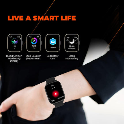 PLAYFIT DIAL; Full Touch IPS Display; Bluetooth Calling; Silicone Strap; Multiple Exercise Modes; 24-Hour Heart Rate Monitor; IP67 Water Protection