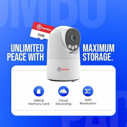 Trueview 3MP Smart Wi-Fi Robot Home Security Camera (Pack of 2) – 360° Pan-Tilt, All-Time Color Night Vision, Smart AI Motion Tracking, 2-Way Audio, BIS-ER (STQC Certified) T18296S