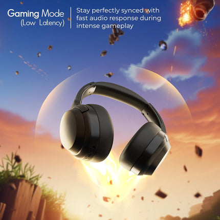 ZEBRONICS Duke Plus (2026 Upgrade) Wireless Headphones, BT v5.4, Upto 70hrs Playback, 40mm Drivers, Gaming Mode, ENC, Dual Pairing, Rapid Charge, AUX, 3 EQ Modes (Black)