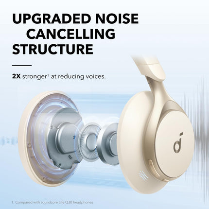 soundcore by Anker Space One Active Noise Cancelling in Ear Headphones,2X Stronger Voice Reduction,40H ANC Playtime,App Control,Ldac Hi-Res Wireless Audio,Comfortable Fit,Clear Calls,Bluetooth 5.3