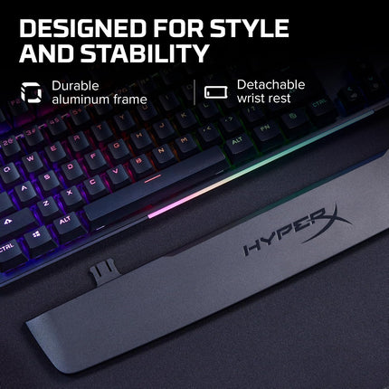 HyperX Alloy Mkw100 Mechanical Gaming Keyboard, Dynamic RGB Lighting, Onboard Memory to Save Lighting Profiles, Dust-Proof Mechanical Switches (4P5E1Aa#Aba), Wired, Black